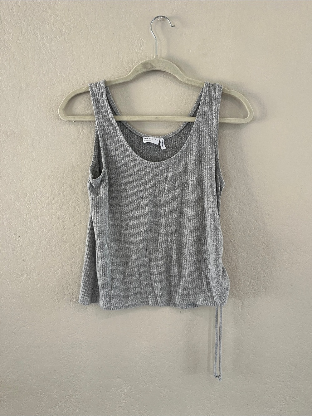 ASOS Ribbed Scoop Tank Top in Light Gray